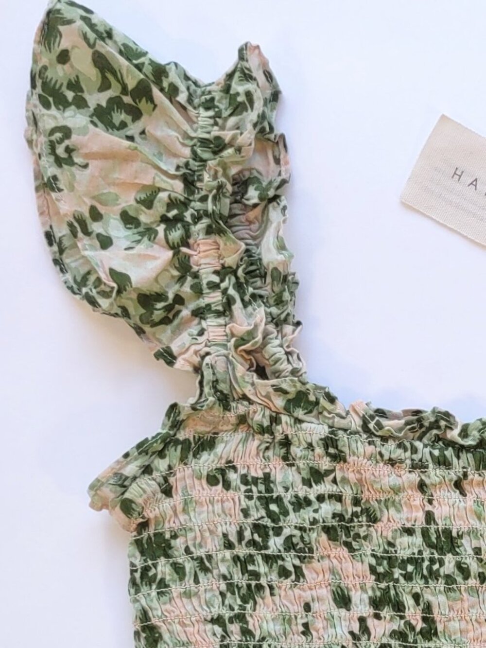 NWT Happy x Nature Floral Smocked Top Size X-Small  Ruffles Boho Indie - Picture 5 of 7